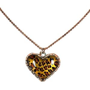 Betsey Johnson Leopard Heart Pendant